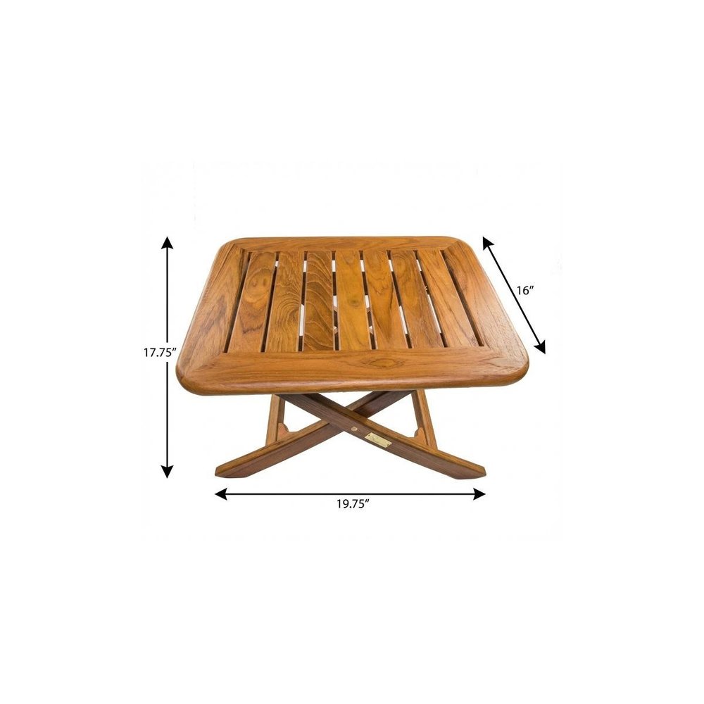 18" Brown Solid Wood Rectangular End Table
