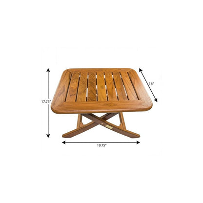 18" Brown Solid Wood Rectangular End Table