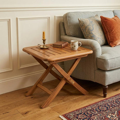 18" Brown Solid Wood Rectangular End Table