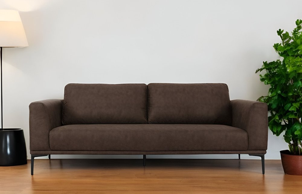 Modern 78" Brown Loveseat With Removable Cushions