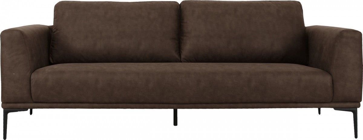 Modern 78" Brown Loveseat With Removable Cushions