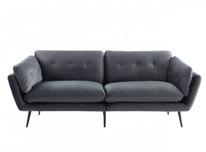 84" Dark Gray Sofa With Black Legs