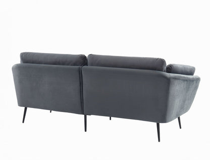 84" Dark Gray Sofa With Black Legs