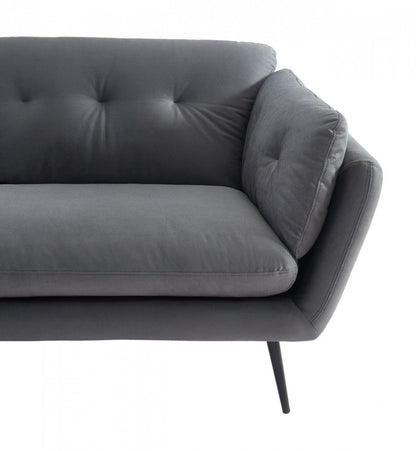 84" Gray Sofa With Black Legs