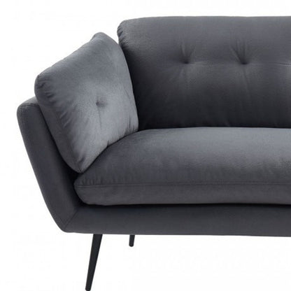 84" Gray Sofa With Black Legs