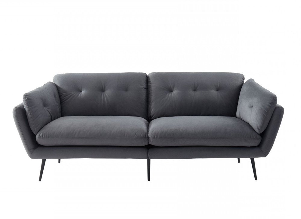 84" Gray Sofa With Black Legs