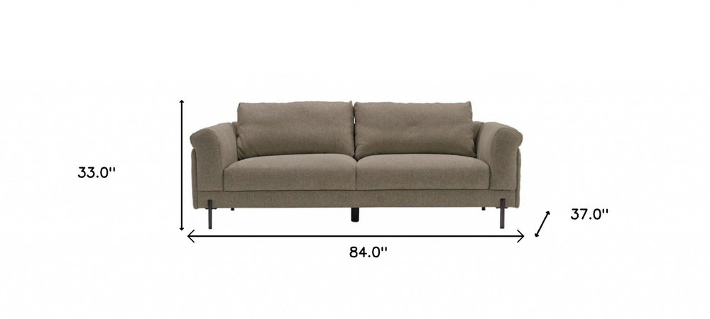 84" Beige Sofa With Black Legs