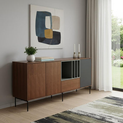 Urban Warm 71" Brown Gray and Charcoal Buffet Server