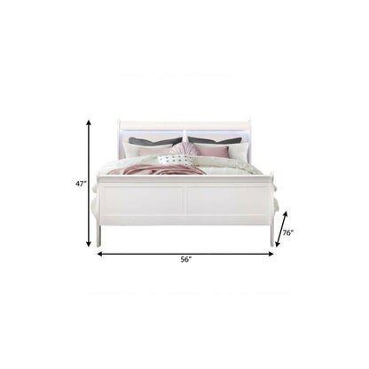 White Wood Full Bed Frame