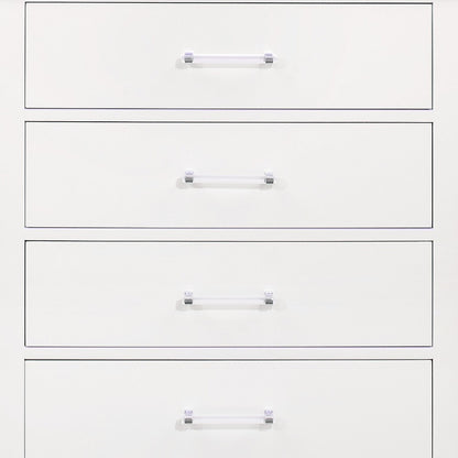 16" White Solid Wood Five Drawer Chest with LED Lighting