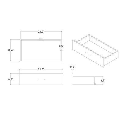 59" White Solid Wood Lighted Six Drawer Double Dresser