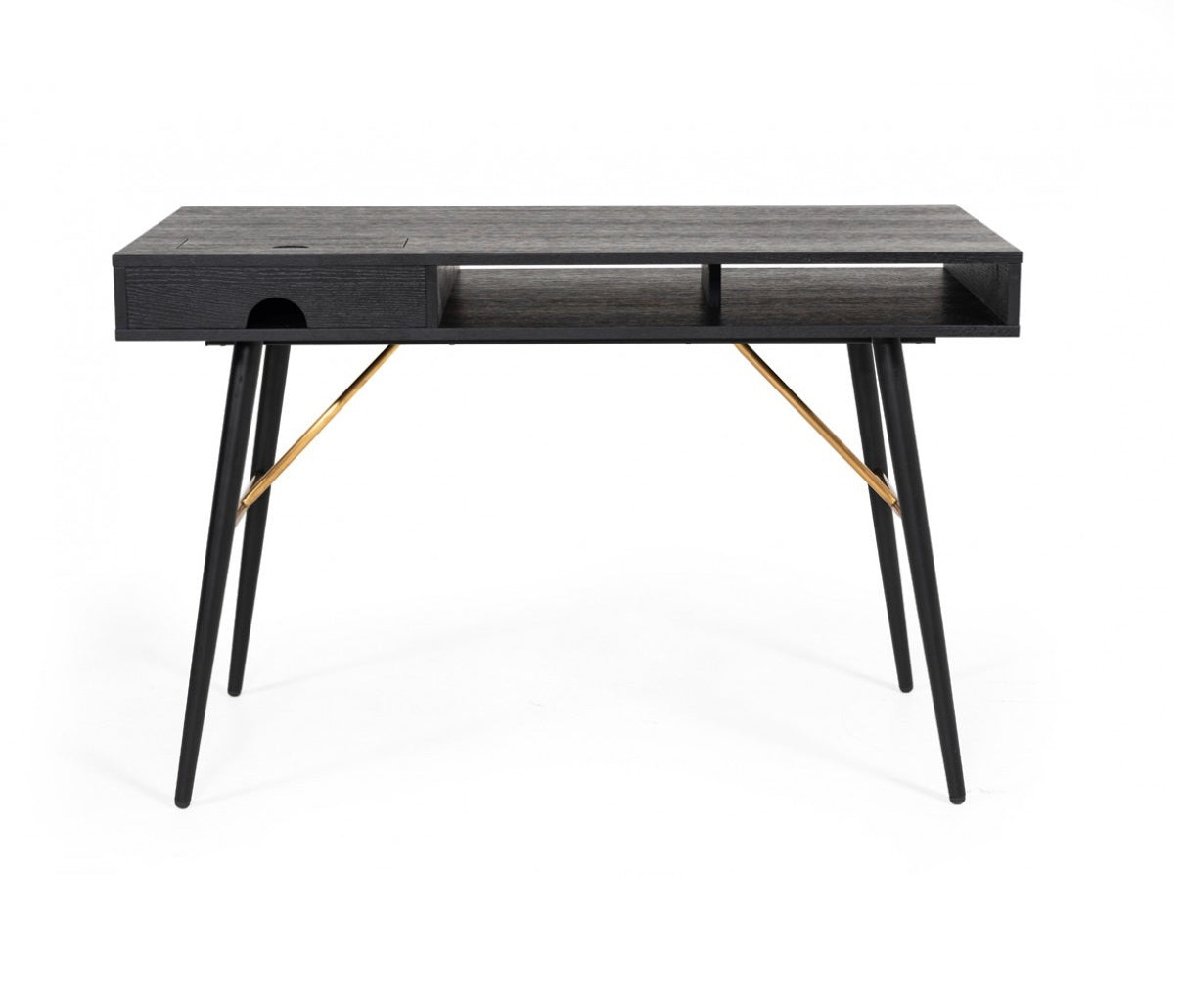 46" Black and Gold Writing Desk