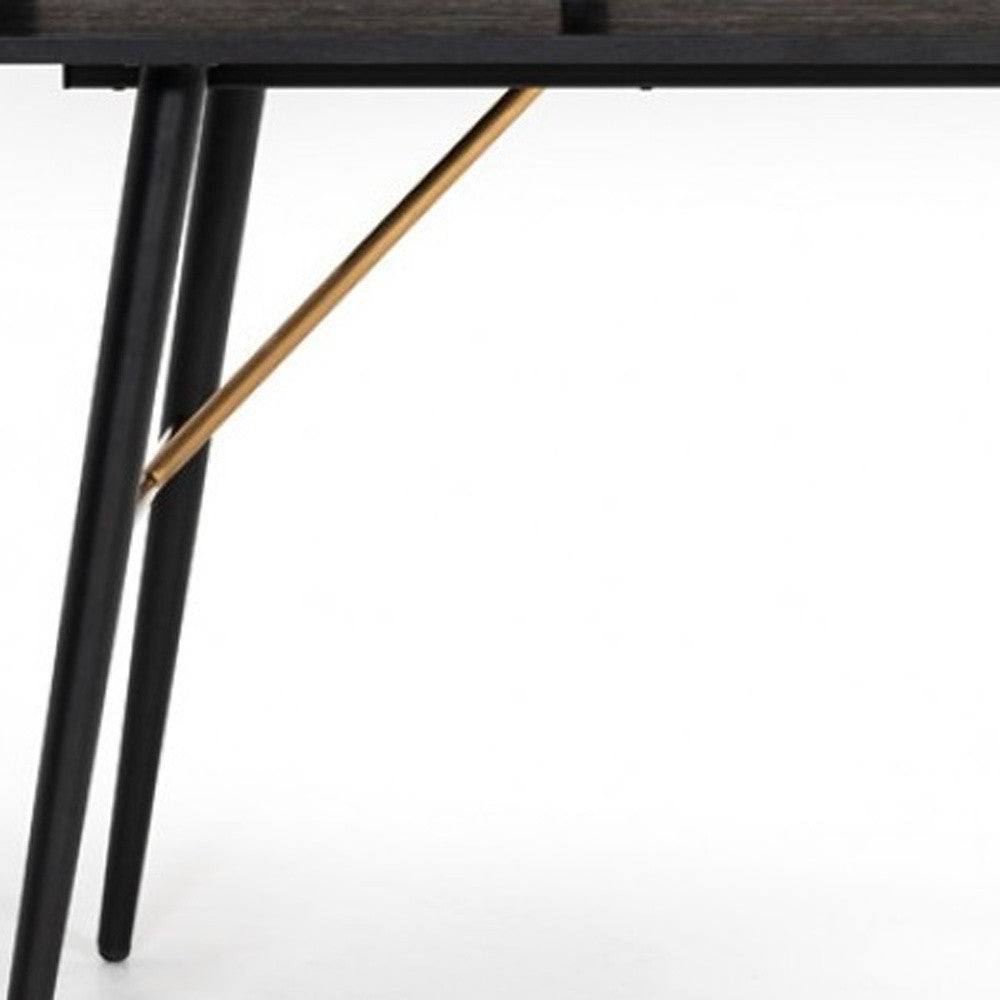 46" Black and Gold Writing Desk