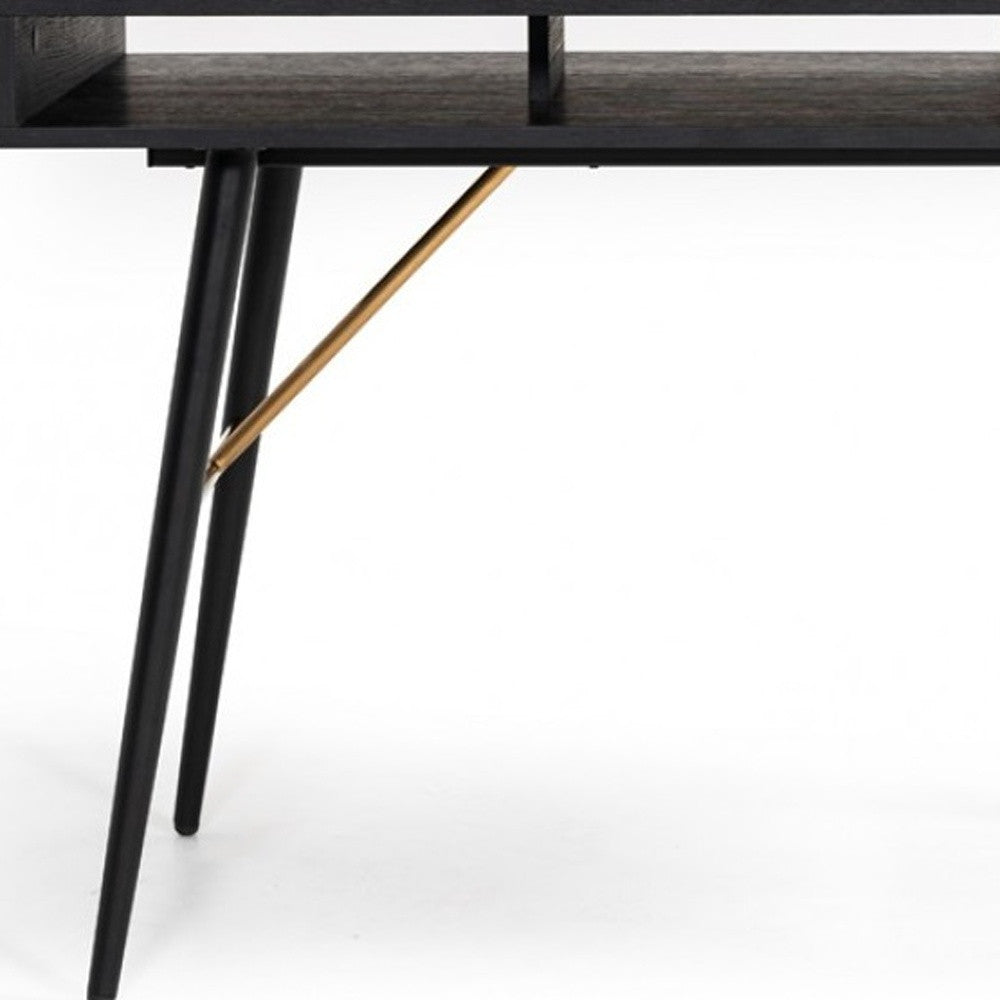 46" Black and Gold Writing Desk