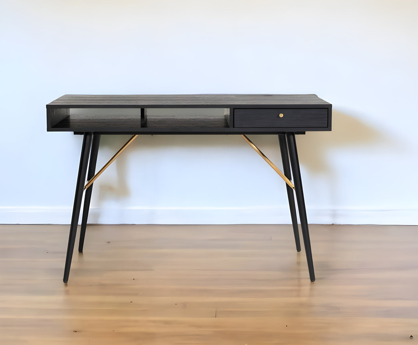 46" Black and Gold Writing Desk