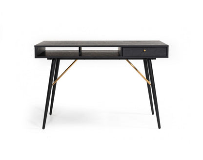 46" Black and Gold Writing Desk