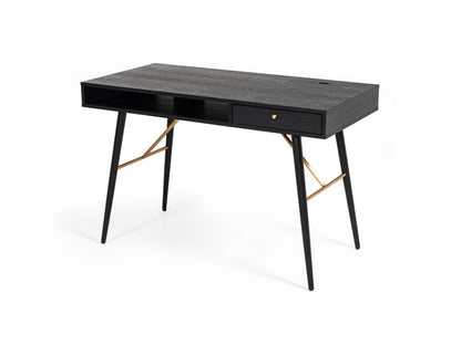 46" Black and Gold Writing Desk