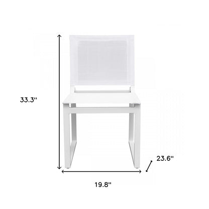 Set of Two 20" White Aluminum Indoor Outdoor Dining Chair