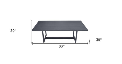 83" Charcoal Aluminum Outdoor Dining Table