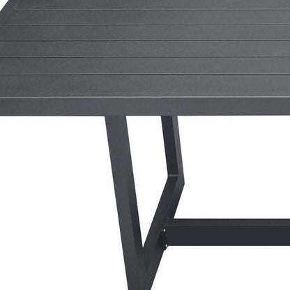 83" Charcoal Aluminum Outdoor Dining Table