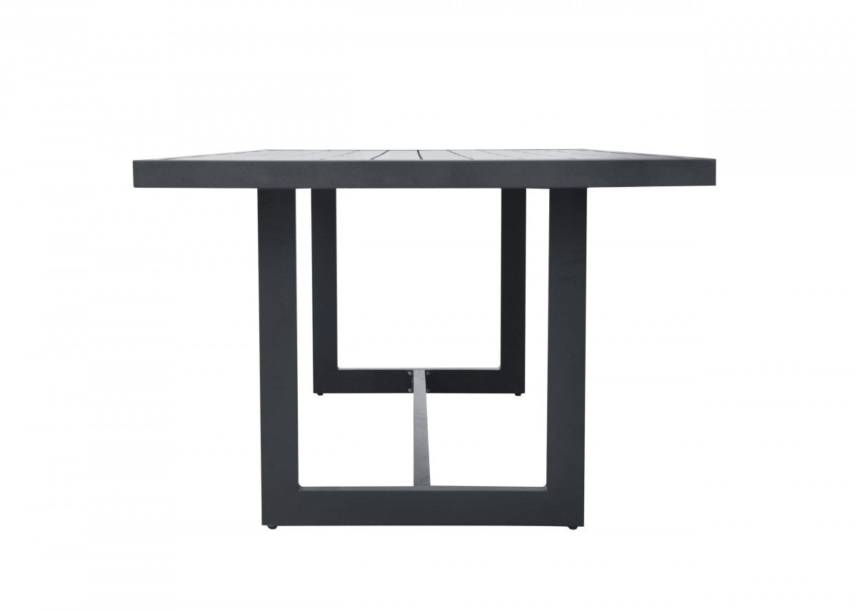 83" Charcoal Aluminum Outdoor Dining Table