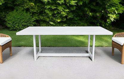 83" White Aluminum Outdoor Dining Table