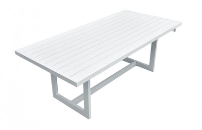 83" White Aluminum Outdoor Dining Table