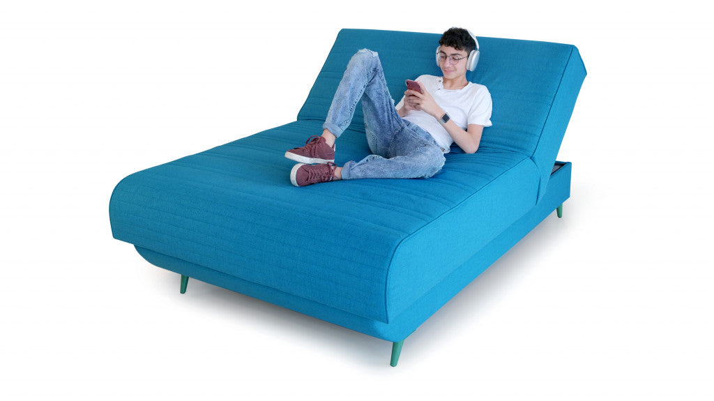 Turquoise Full Adjustable Upholstered Polyester No Bed Frame with Mattress