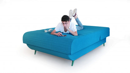 Turquoise Full Adjustable Upholstered Polyester No Bed Frame with Mattress