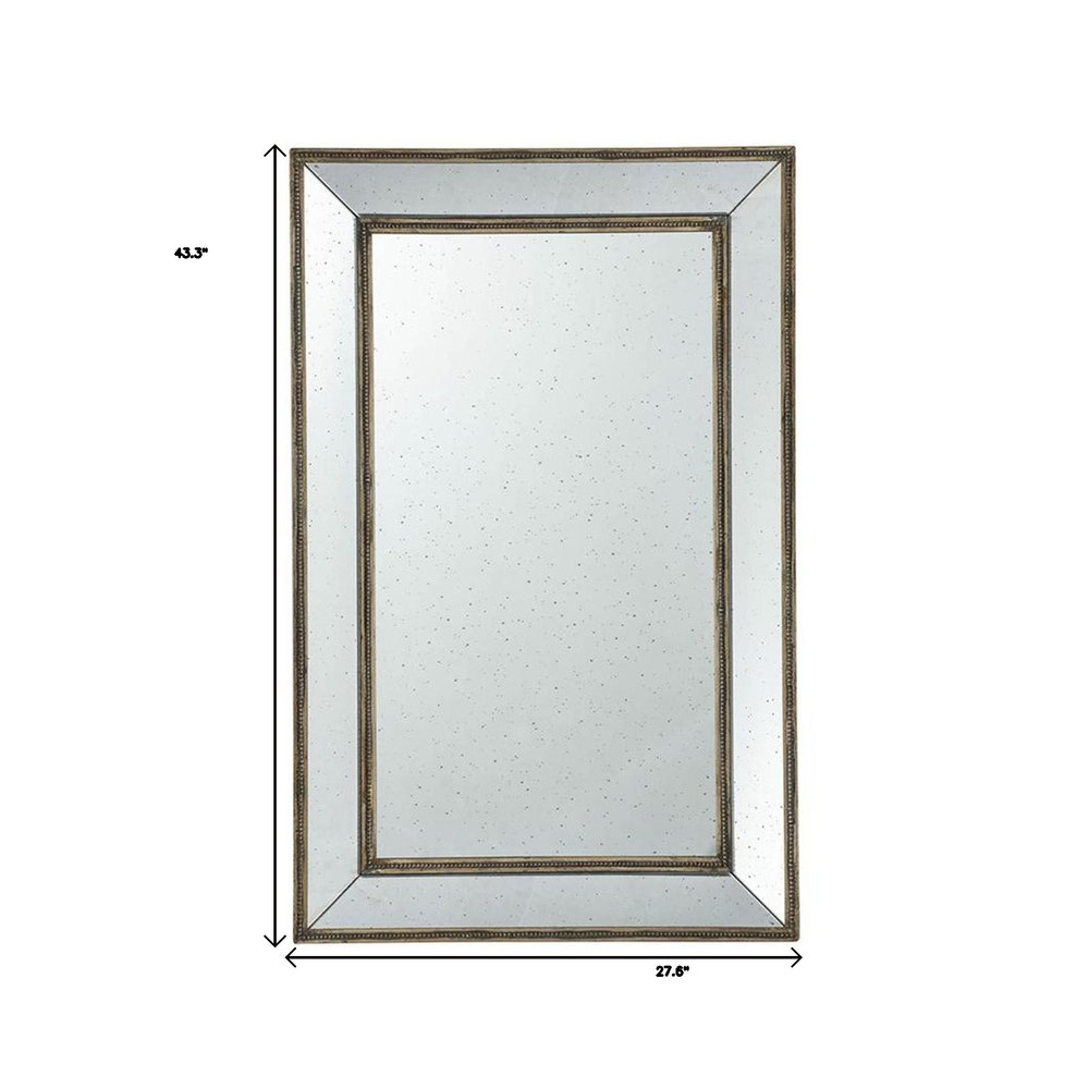 43" Silver Wood Framed Accent Mirror