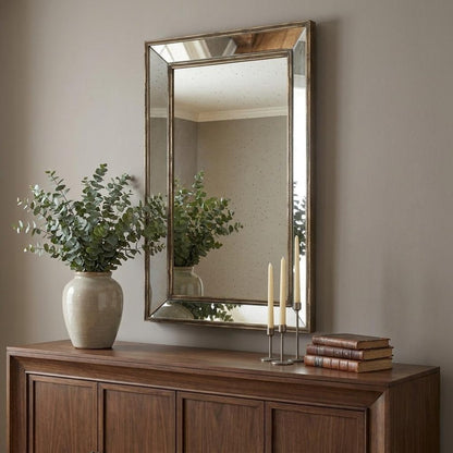 43" Silver Wood Framed Accent Mirror