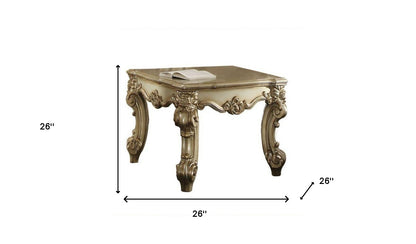 26" Gold Patina Manufactured Wood Square End Table