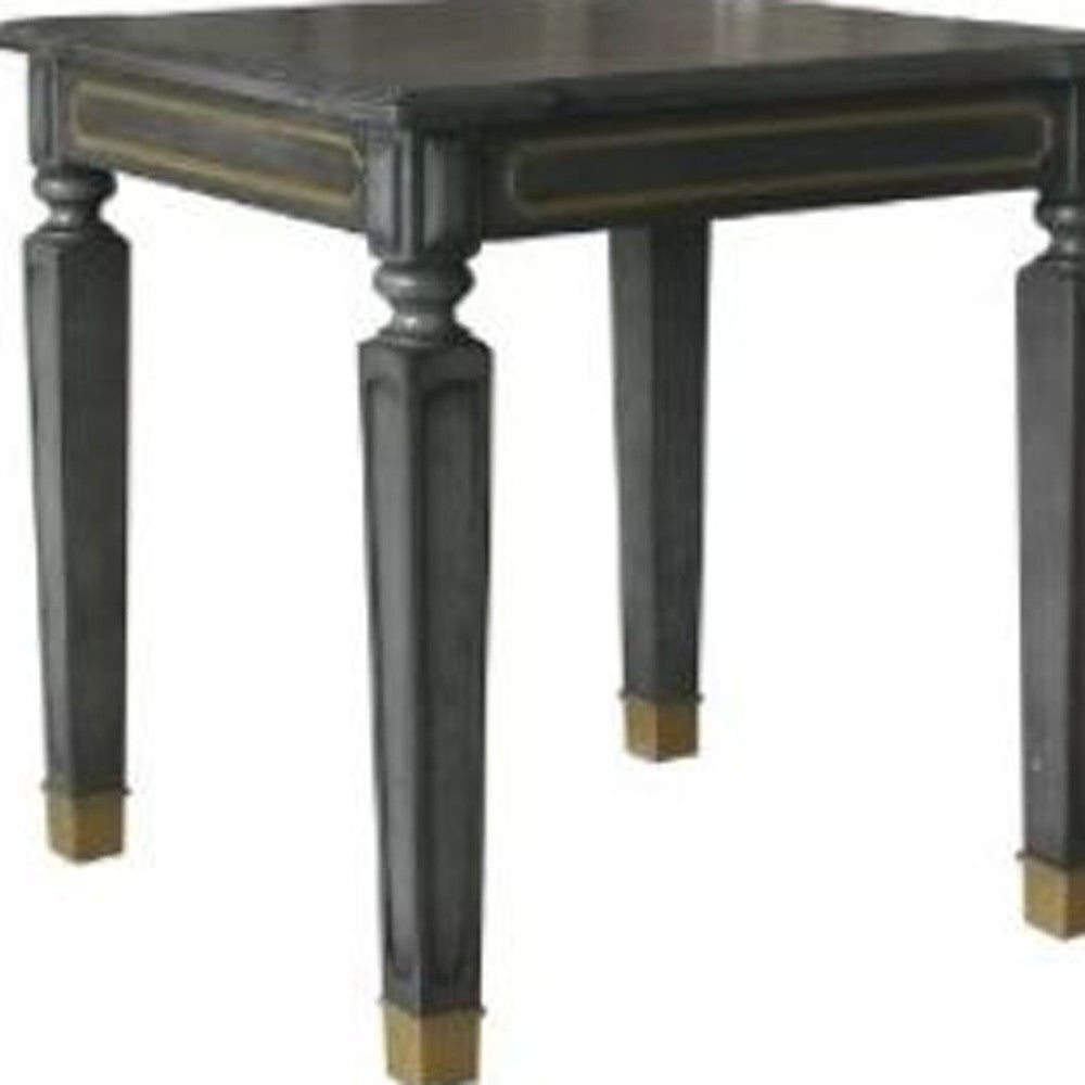 24" Gold And Tobacco Manufactured Wood Square End Table