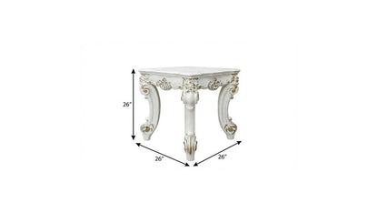 26" Antique Pearl Manufactured Wood Square End Table