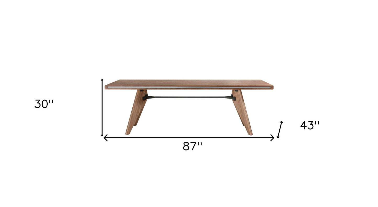 87" Brown Dining Table