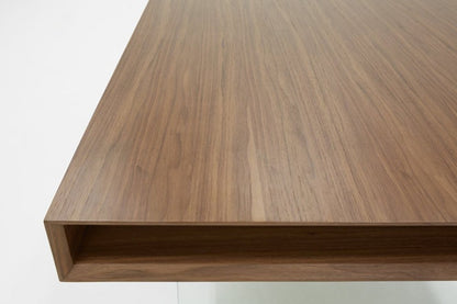 79" Brown And Clear Glass Dining Table