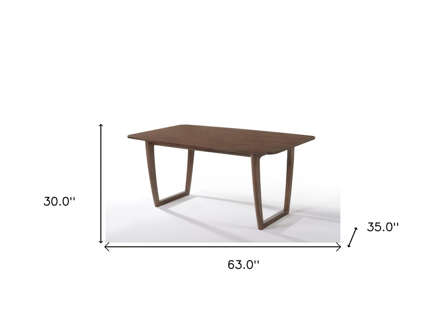 63" Walnut Rectangular Dining Table