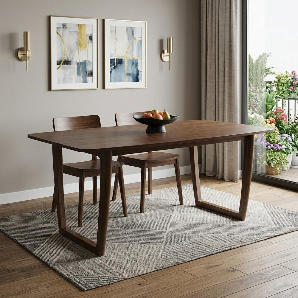 63" Walnut Rectangular Dining Table