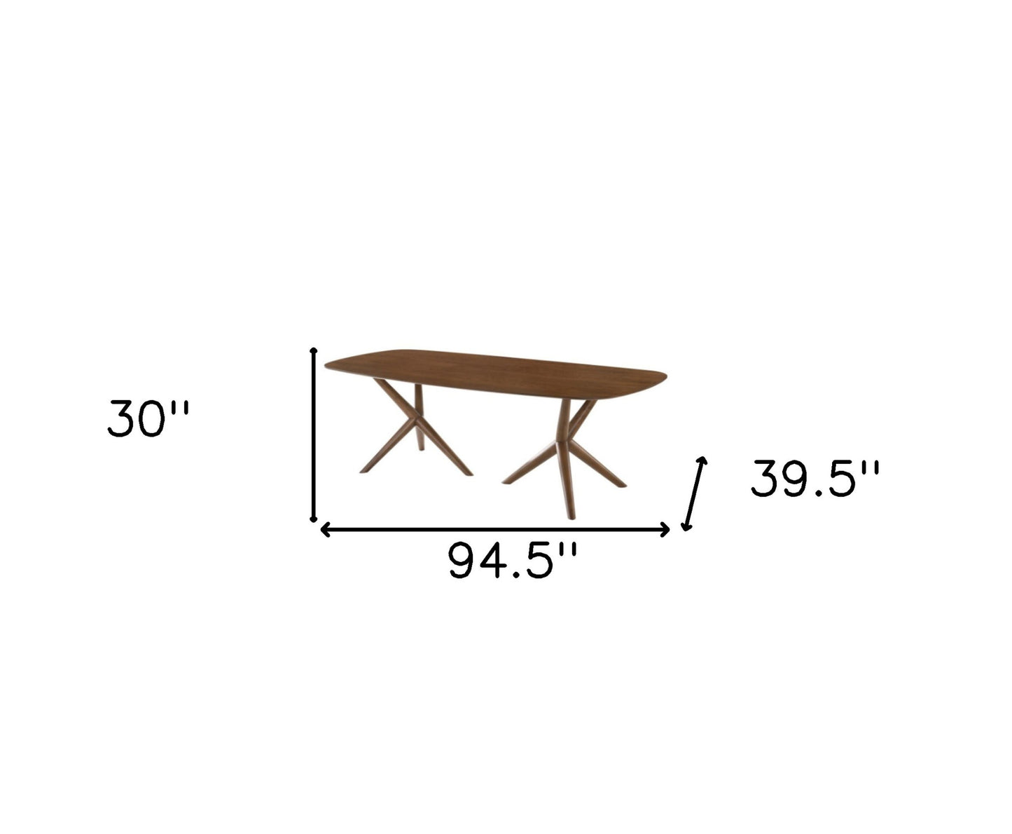 95" Brown Solid Manufactured Wood Dining Table