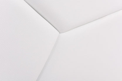 White Tufted Faux Leather Upholstered Queen Bed Frame