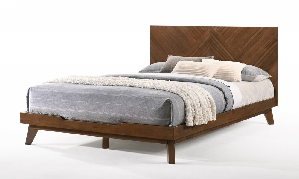 Walnut Wood King Bed Frame