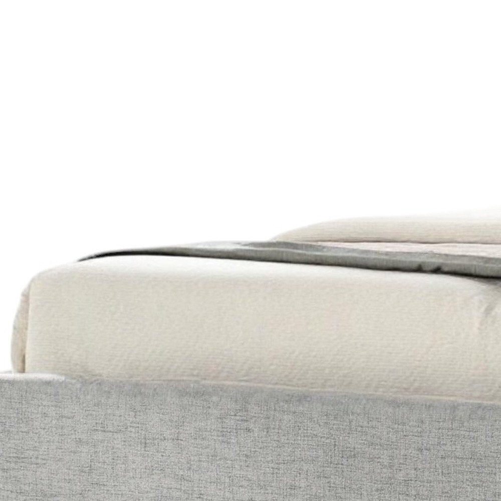 Brown and Gray Wood Upholstered King Bed Frame