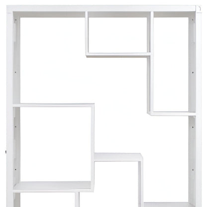 75" White Composite Zig Zag Multi Tier Bookcase