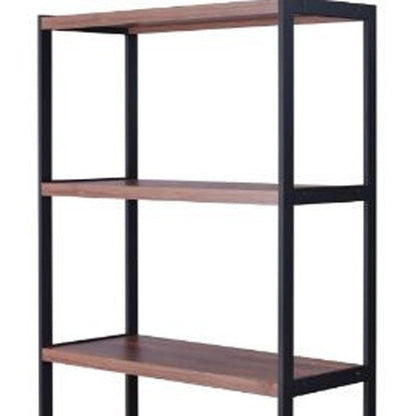 Brown And Black Metal Three Tier Bookcase with Two Doors