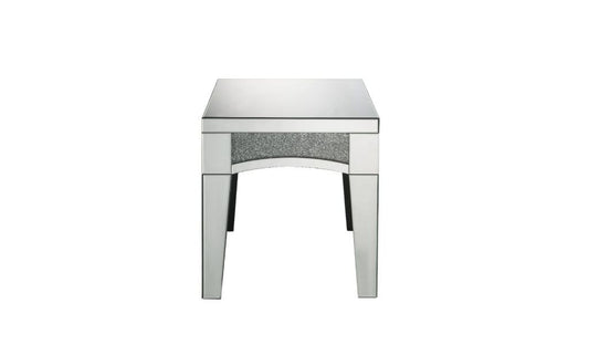 24" Silver Mirrored Square Mirrored End Table