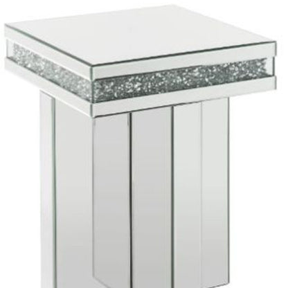 24" Clear Mirrored Square Mirrored End Table