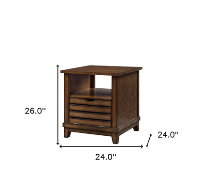 26" Oak Manufactured Wood Square End Table