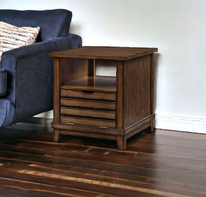 26" Oak Manufactured Wood Square End Table