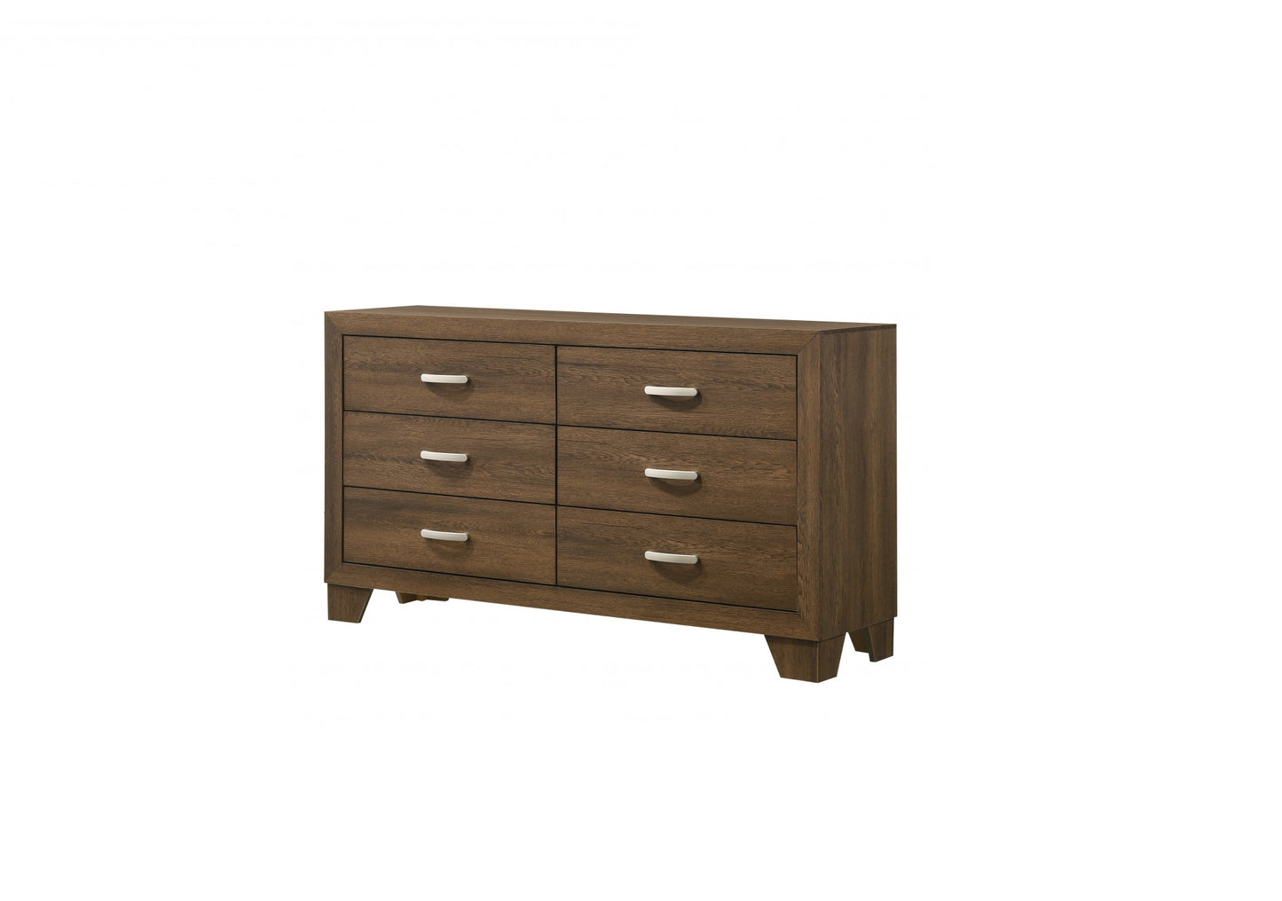 59" Brown Solid and Manufactured Wood Six Drawer Double Dresser