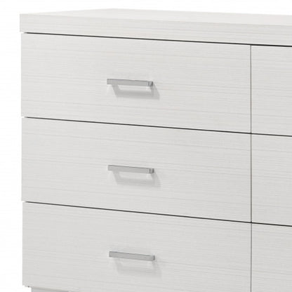 58" White Solid and Manufactured Wood Six Drawer Double Dresser